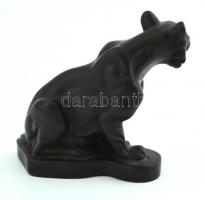 Oroszlán, gipsz figura, jelzett, m: 15 cm