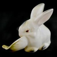 Zsolnay nyuszi, kézzel festett, jelzett, hibátlan, m:7 cm, h:10 cm