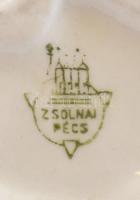 Zsolnay nyuszi, kézzel festett, jelzett, hibátlan, m:7 cm, h:10 cm