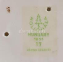 Hollóházi porcelán esernyős nyuszik. Kézzel festett, jelzett, hibátlan, m: 5 cm