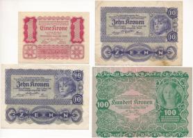 Ausztria 1922. 1K + 10K (2x) + 100K T:II,III  Austria 1922. 1 Kronen + 10 Kronen (2x) + 100 Kronen C:XF,F
