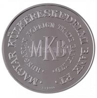 Lebó Ferenc (1960-) 1996. MKB (Magyar Külkereskedelmi Bank) Rt. Ag emlékérem eredeti dísztokban, tájékoztatóval (31,20g/0.999/42,5mm) T:PP fo.