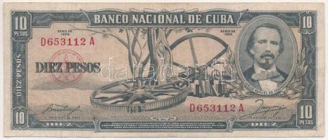Kuba 1958. 10P T:III  Cuba 1958. 10 Pesos C:F Krause#88.b