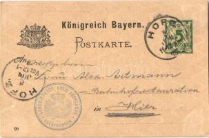 1899 35. Wanderversammlung bayr. Landwirte in Hof an der Saale. Offizielle Ausstellungs-Postkarte. R...