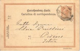 1899 Kézzel rajzolt és színezett művészlap / Hand-drawn and colored art postcard s: G. F