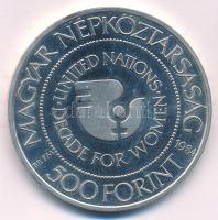1984. 500Ft Ag "Nők évtizede" eredeti tokban T:1- (PP) ujjlenyomatos Adamo EM77