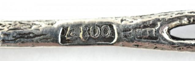 5 db rózsa díszítésű ezüst mokkás kanál 54 g. Jelzett