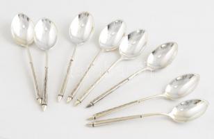 W&S Sorensen jelzett ezüst mokkás kanál készlet 8 db. Geometrikus formával. 85 g