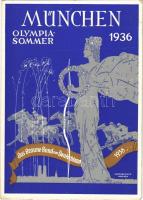 1936 Münchener Olympia-Sommer. Offizielle Festpostkarte. Das Braune Band von Deutschland / 1936 Summer Olympics advertising art postcard, Munich s: Ehrenberger (EK)