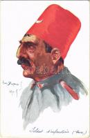 Soldat dInfanterie (turc) / WWI Turkish military infantryman, soldier. Visé Paris No. 32. French art postcard s: Em. Dupuis (EK)