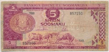 Szomália 1978. 5Sh T:III kis firka  Somalia 1978. 5 Shilling C:F small doodle Krause#20A