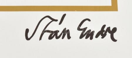 Szász Endre (1926-2003): Női arckép. Ofszetnyomat, papír, jelzett a nyomaton és Szász Endre sajátkez...