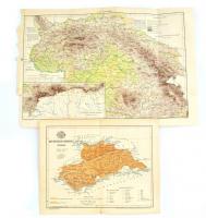 1894 Kis-Küküllő vármegye térképe + Kárpátok, 2 db térkép Pallas Nagy Lexikonából, hajtott, szakadással, 24×30 és 31×46 cm