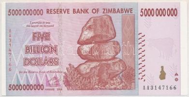 Zimbabwe 2008. 5.000.000.000$ T:I Zimbabwe 2008. 5.000.000.000 Dollars C:UNC Krause#84
