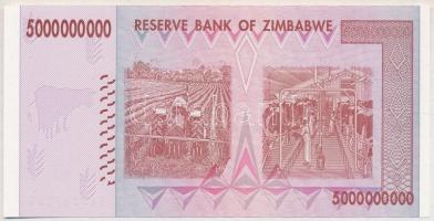 Zimbabwe 2008. 5.000.000.000$ T:I
Zimbabwe 2008. 5.000.000.000 Dollars C:UNC Krause#84