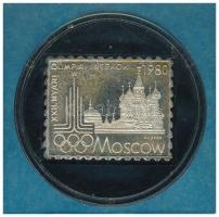 1980. XXII. Nyári Olimpiai Játékok Moszkva 1980 jelzett Ag bélyegérem eredeti ÁPV tokban (~3,36g/0.835/27x22mm) T:1 (PP)