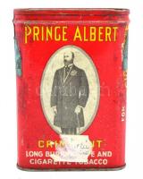 Prince Albert fém cvigarettás doboz, kopásnyomokkal, 11×7,5×2,5 cm
