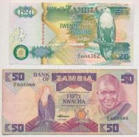Zambia 1992. 20K + 1986-1988. 50K T:II,III  Zambia 1992. 20 Kwacha + 1986-1988. 50 Kwacha C:XF,F Krause#36,28