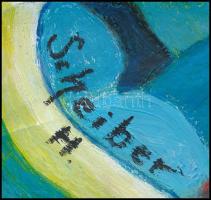 Scheiber H jelzéssel: Cigarettázó hölgy. Olaj, papír. 41,5x29,5 cm