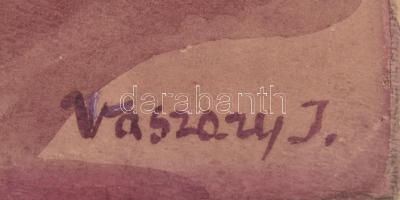 Vaszary J. jelzéssel: Csendélet. Akvarell, papír. 56x42 cm