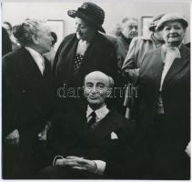 Molnár Edit(1933-): Hatvany Lajos, hátoldalon feliratozott fotó, 18×19 cm