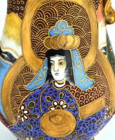 Szacuma kávés készlet, 2 személyre, kézzel festett, magyar tervezővel (Bereznay W. jelzéssel), kopás...