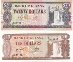 Guyana 1966-1992. 10$ + 1996. 20$ T:I  Guyana 1966-1992. 10 Dollars + 1996. 20 Dollars C:UNC Krause#23,30