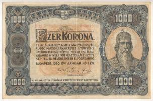 1920. 1000K Orell Füssli Zürich T:III szép papír  Adamo K36