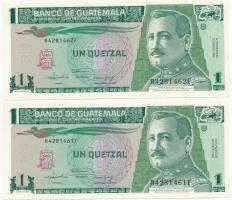 Guatemala 1998. 1Q (2x) sorszámkövetők T:I Guatemala 1998. 1 Quetzal (2x) sequential serials C:UNC Krause#73c