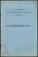 1906 Bp., Az Első Magyar Szálloda-Részvény-Társaság alapszabályai