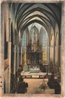 Lőcse, Levoca; Szent Jakab templom főoltára, belső. Braun Fülöp kiadása / church interior, main altar (apró lyuk / tiny pinhole)