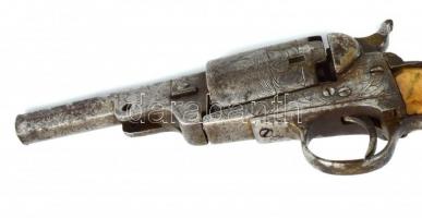 cca 1890-1914 Jules Kaufmann revolver, Liége-i belga fegyvergyáros Colt Pocket Navy másolata, jelzet...