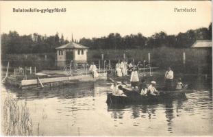 Balatonlelle, Part részlet, evezős csónak. Wollák József utódai kiadása