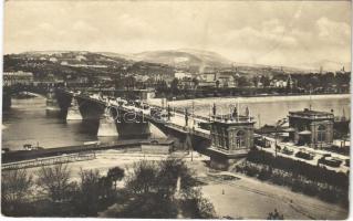 1929 Budapest, Margit híd, villamos, automobil (fa)