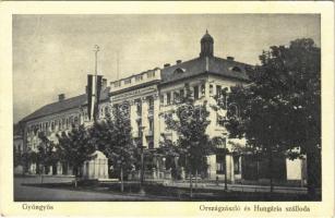 Gyöngyös, Országzászló, Grand Hotel Hungária szálloda. Reich S. kiadása (EK)