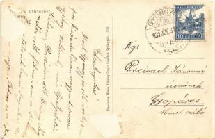 1931 Gyöngyös, látkép, zsinagóga (Rb)