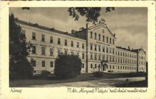 1939 Kőszeg, M. kir. "Hunyadi Mátyás" reáliskolai nevelőintézet. Róth Jenő kiadása (lyukak / pinholes)