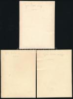 1940 Budapest, Gül Baba utca, 3 db vintage fotó, hátoldalán feliratozott, egyiken törésnyommal, 8,5x...