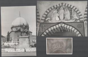cca 1956 Pécs, 11 db vintage fotó különböző helyszínekről (Széchenyi-tér, Székesegyház és az előtte ...