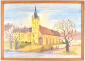 Osváth Miklós (1935-2004): Keszthelyi délután. Akvarell, papír, jelzett és datált (Osváth Miklós �...