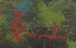 Olvashatatlan jelzéssel: Lány citerával, olaj, kasírozott vászon, 40×30 cm