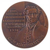 Renner Kálmán (1927-1994) 1991. "Gróf Széchenyi István 200. születési évfordulójára - A Széchenyi Kör, a Széchenyi Társaság 1991" egyoldalas, öntött Br emlékérem (130mm) T:1-