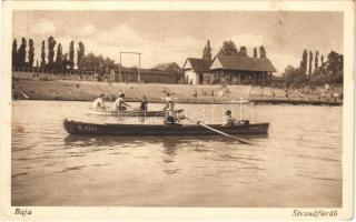 1928 Baja, strandfürdő, B1241 csónak. Barasits János kiadása (Rb)