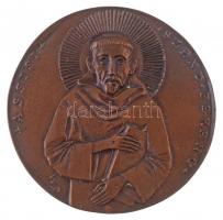 Soltra Elemér (1922-2013) 1991. Assisi Szent Ferenc egyoldalas Br emlékérem (97mm) T:2