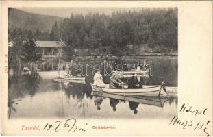 1902 Tusnád, Csukás tó, Neptun és Bálint csónakok / Lacul Ciucas / lake, boats