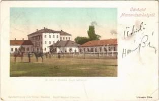 Marosvásárhely, Targu Mures; M. kir. 9. honvéd huszár laktanya. Raichardsperg J. és társa / K.u.K. military hussar barrack  (EK)
