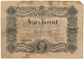 1848. 100Ft Kossuth bankó T:III- jobb felső sarokban anyaghiány  Hungary 1848. 100Ft Kossuth banknote C:VG upper right corner with missing material  Adamo G114