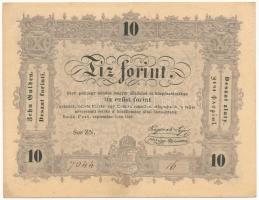 1848. 10Ft Kossuth Bankó hajtatlan T:III szép papír Hungary 1848. 10 Forints Kossuth Bankó unfolded C:F fine paper Adamo G111