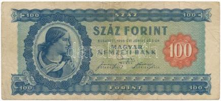 1946. 100Ft B197 025761 T:III-  Hungary 1946. 100 Forint B197 025761 C:VG  Adamo F26