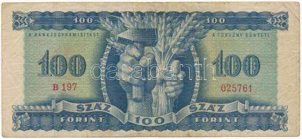 1946. 100Ft "B197 025761" T:III- 
Hungary 1946. 100 Forint "B197 025761" C:VG 
...